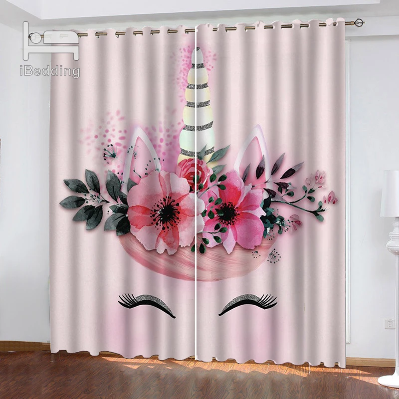 Iпостельные принадлежности Радуга Единорог цветок пятно гостиной занавес