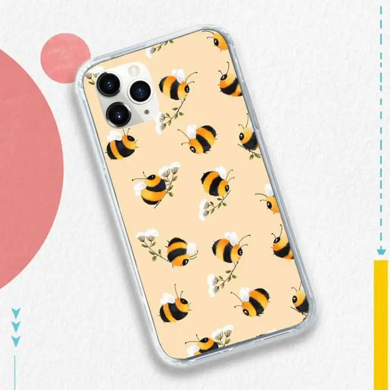 

Cute cartoon animal bee Phone Case for iPhone 11 12 pro XS MAX 8 7 6 6S Plus X 5S SE 2020 XR