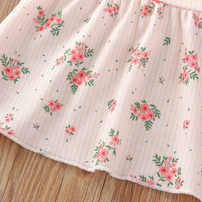 Одежда для малышей маленьких девочек топ без рукавов с цветочным рисунком + шорты