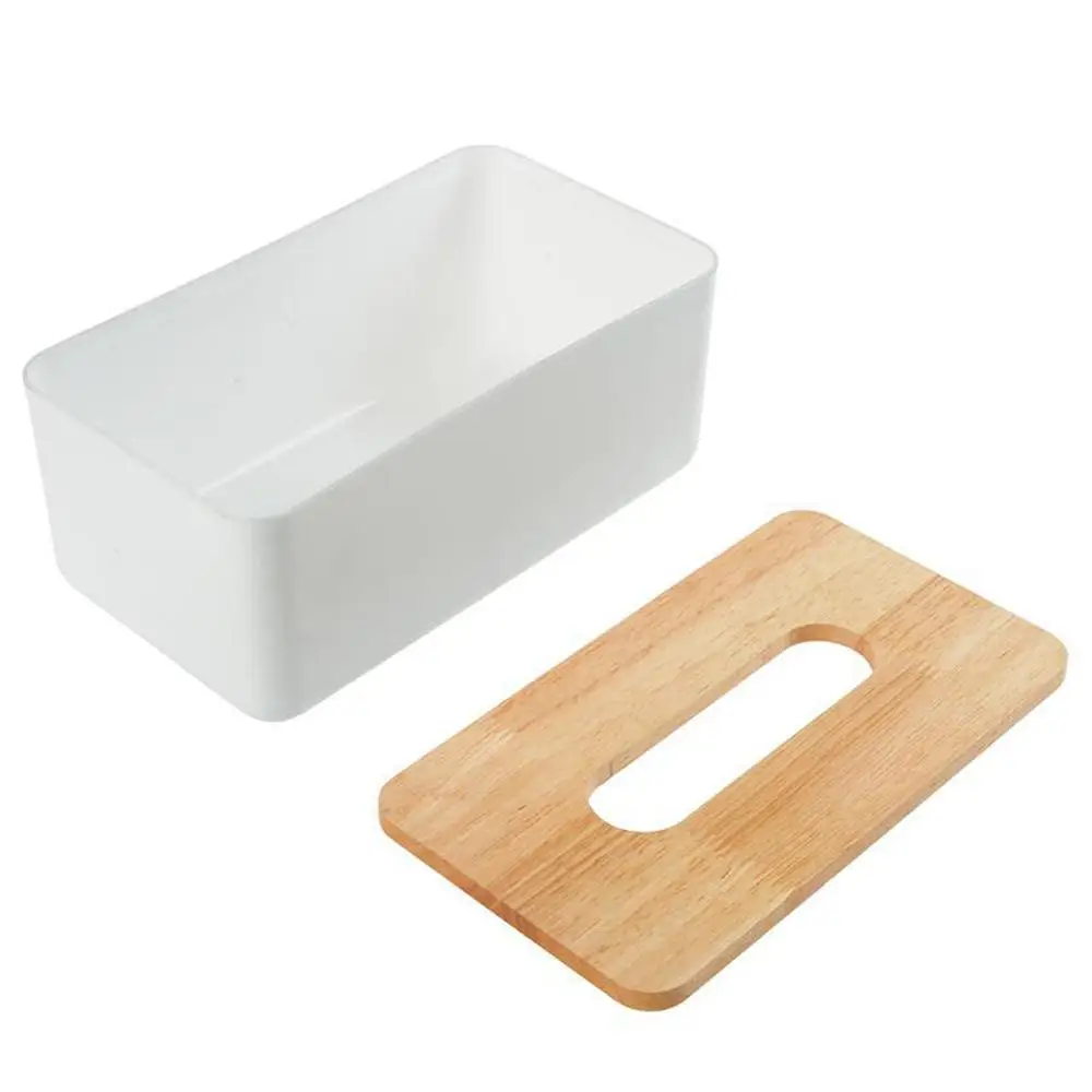 

Wooden Cover Plastic Tissue Box Paper Multifunctional Hotel Car Easy Convenient Holder Dispenser Home Storage Case Decoration