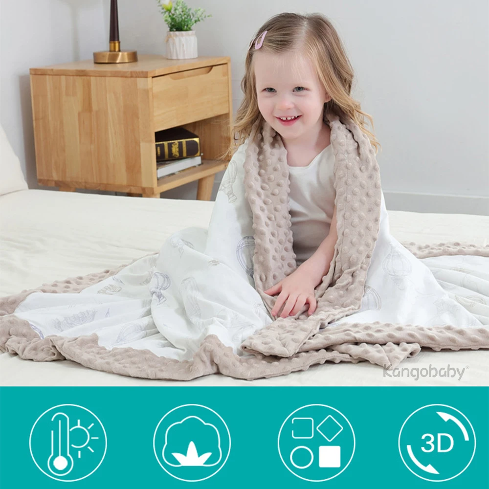 

Kangobaby # My Soft Life # осенне-зимнее 3-слойное плотное Хлопковое одеяло для новорожденных, многофункциональное теплое детское Пеленальное Одеяло