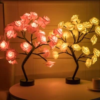 table lamp rose flower tree led night lights party home decoration christmas bedroom dcor night lamp wedding valentine gifts