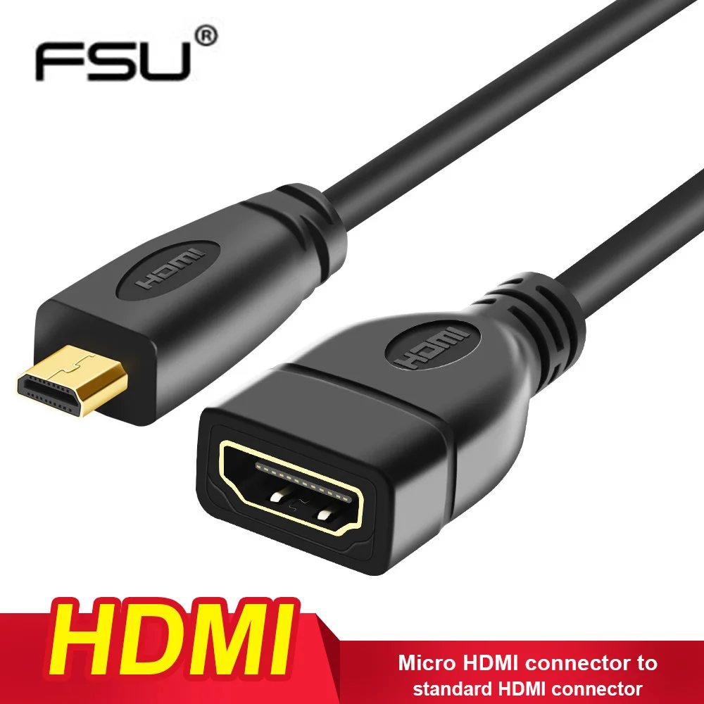 Кабель 3D 1080P Micro HDMI в адаптер Папа-мама кабель-конвертер для HD ТВ-проектора плоская