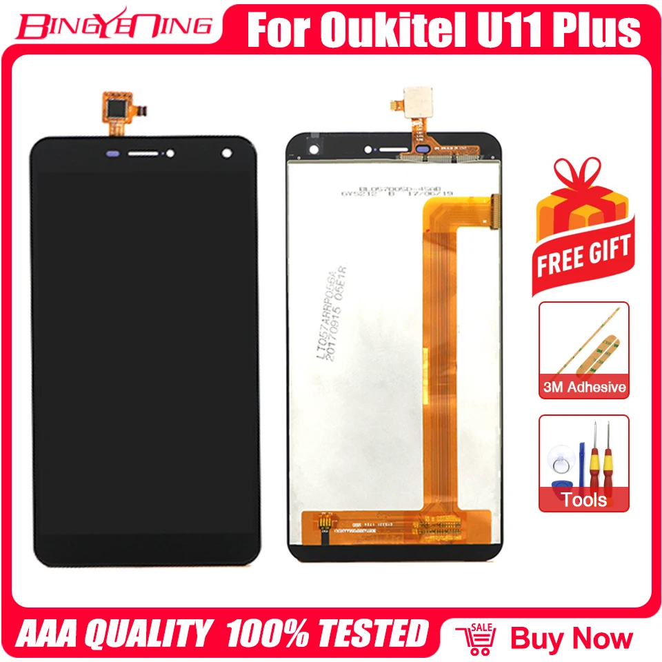 BingYeNing Новый Оригинальный сенсорный экран для Oukitel U11 Plus Android 7 0 + ЖК дисплей в сборе