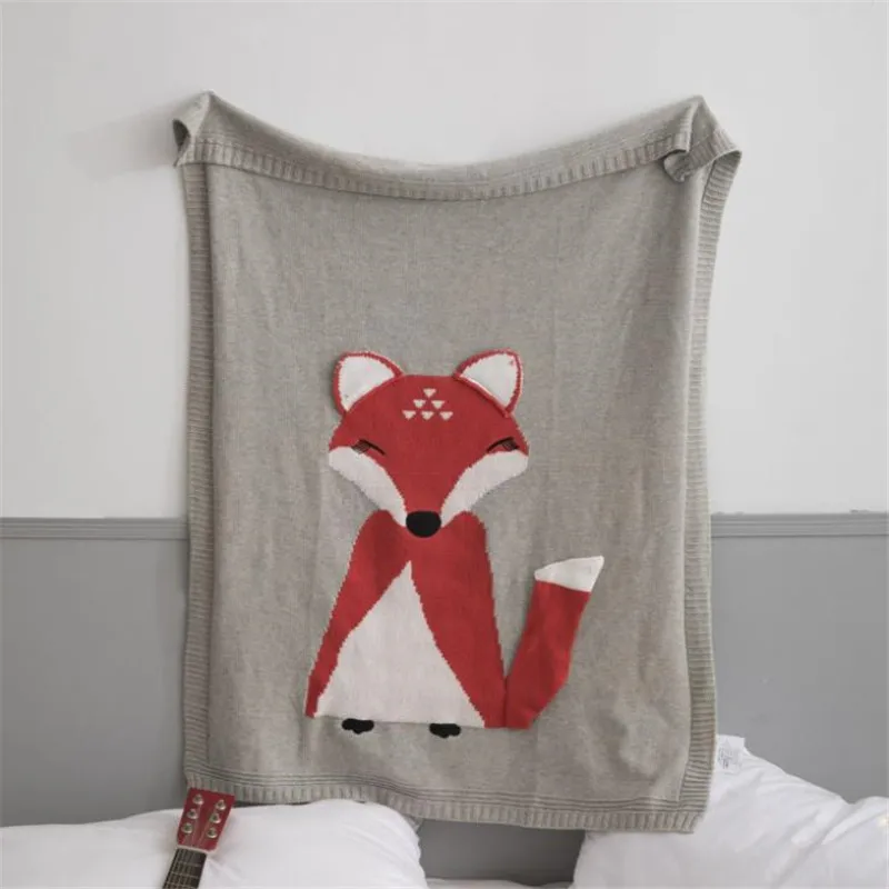 Плотное и теплое одеяло для новорожденных детское хлопковое зимнее с животным