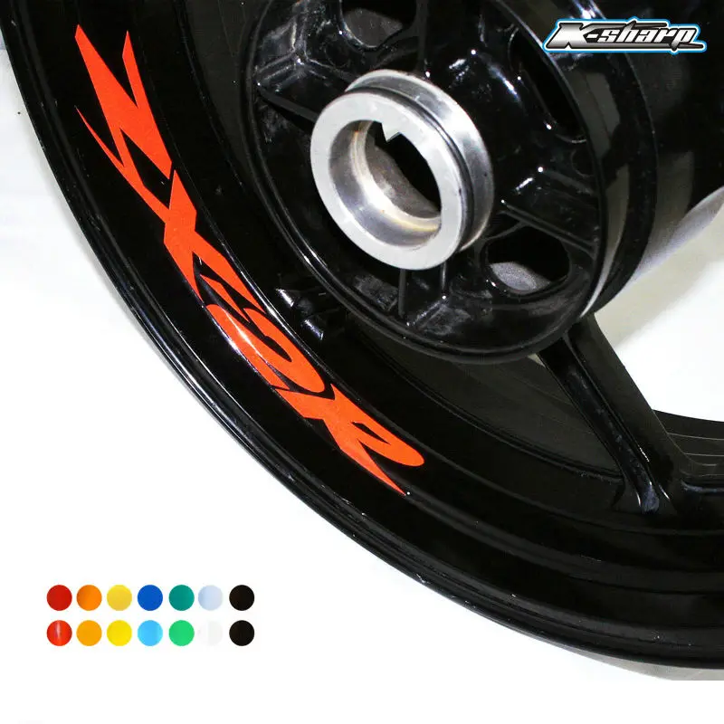

8 X custom inner rim decals wheel reflective Stickers stripes For KAWASAKI ZX-2R zx 2r