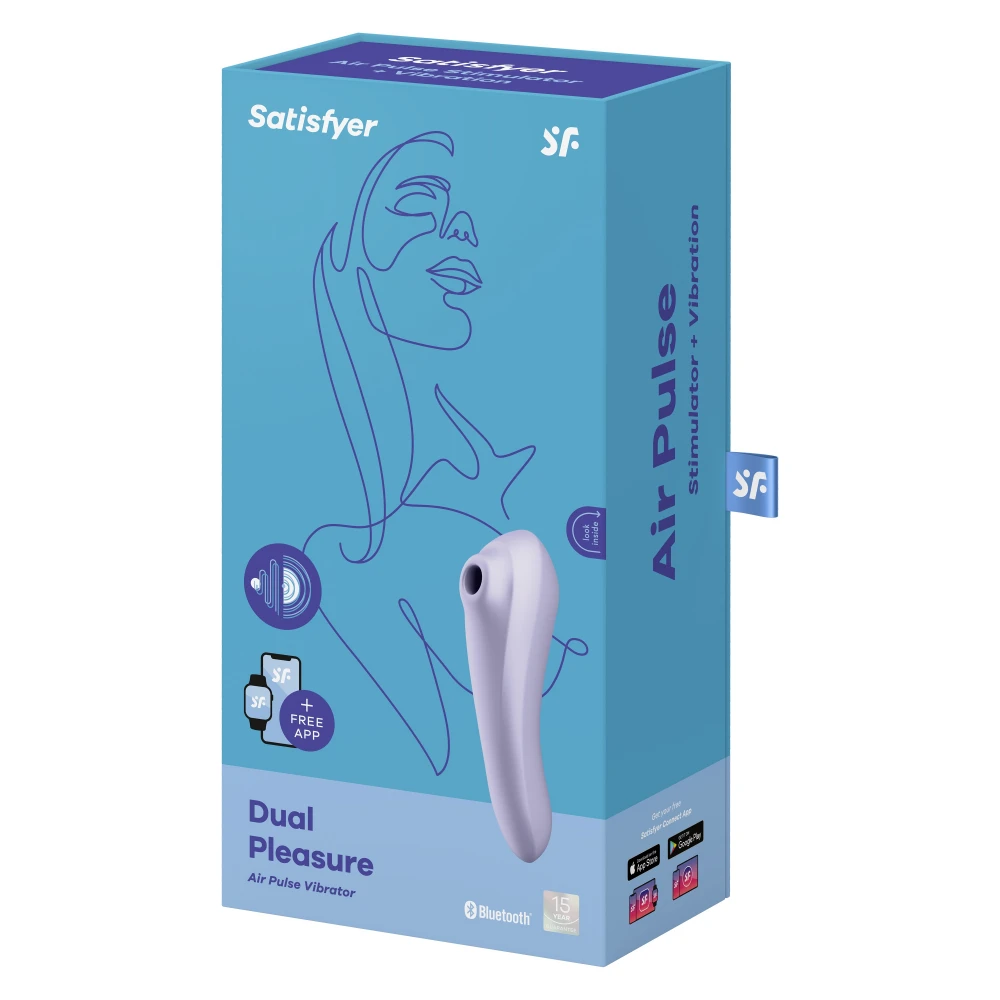 Satisfyer Dual Pleasure Purple Вибратор Клиторальный стимулятор 2 в 1 (функция управления через