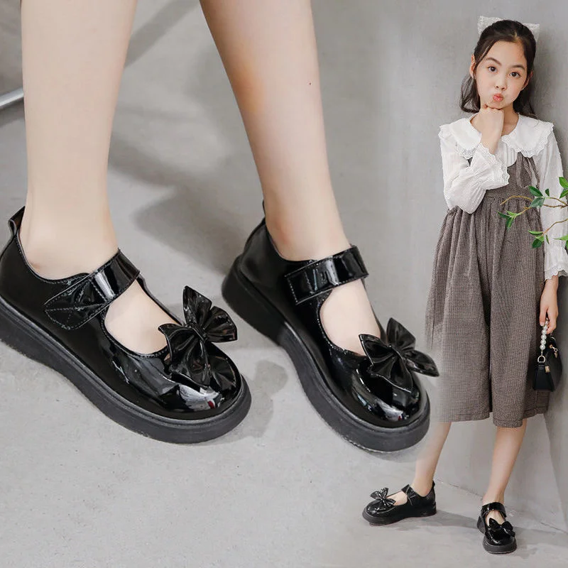 

Sandalias Kids shoes 2021 For Children's Girl's leather shoes School Students Performing Dance shoe British Black Girls Flats