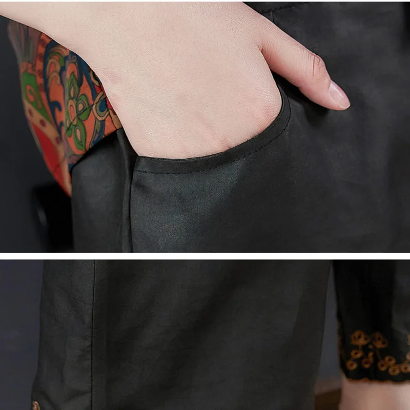 

Conjuntos de Mujer 2021 Autumn New Fashion Printed Harem Pants Suit Female Plus Size Mother Casual Western Style Two-Piece Set