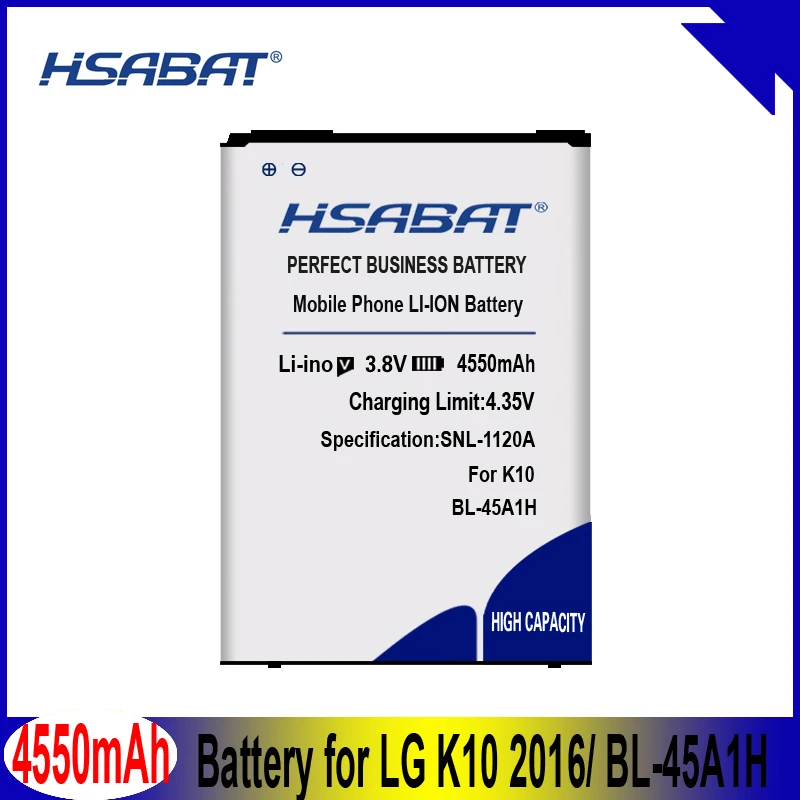 HSABAT 4550 мА/ч, BL-45A1H BL45A1H Батарея для LG K10 F670L F670K F670S F670 K420N K10 LTE Q10 K420