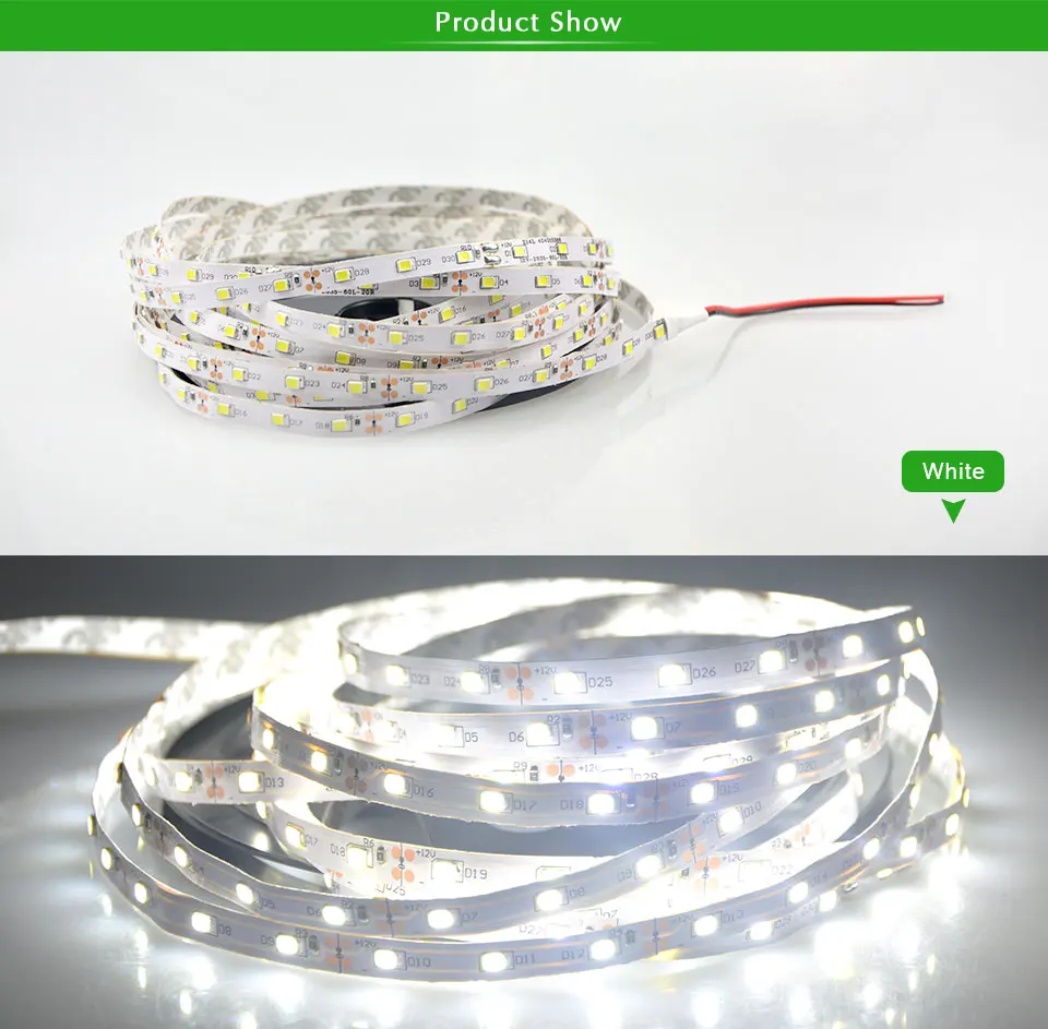 SMD 4040 2835 5050 Светодиодная лента DC 12V 120 светодиодный s/m 60 светодиодный s/m 5M гибкая лента Лампа Домашнее украшение не водонепроницаемый