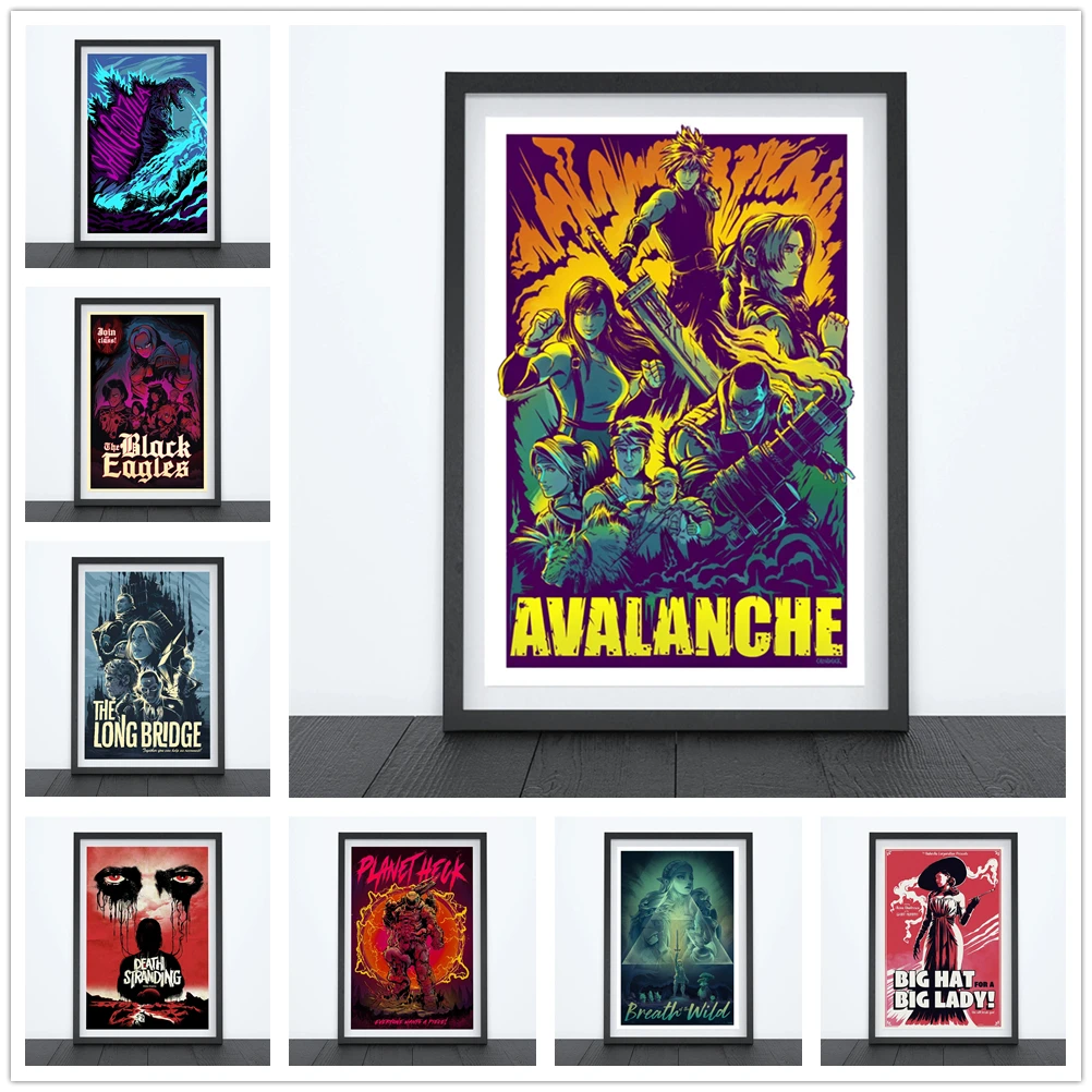 Плакат AVALANCHE DEATH STRANDING на холсте Картина PLANET HECK DOOM Видеоигровое изображение настенного искусства для декора гостиной.