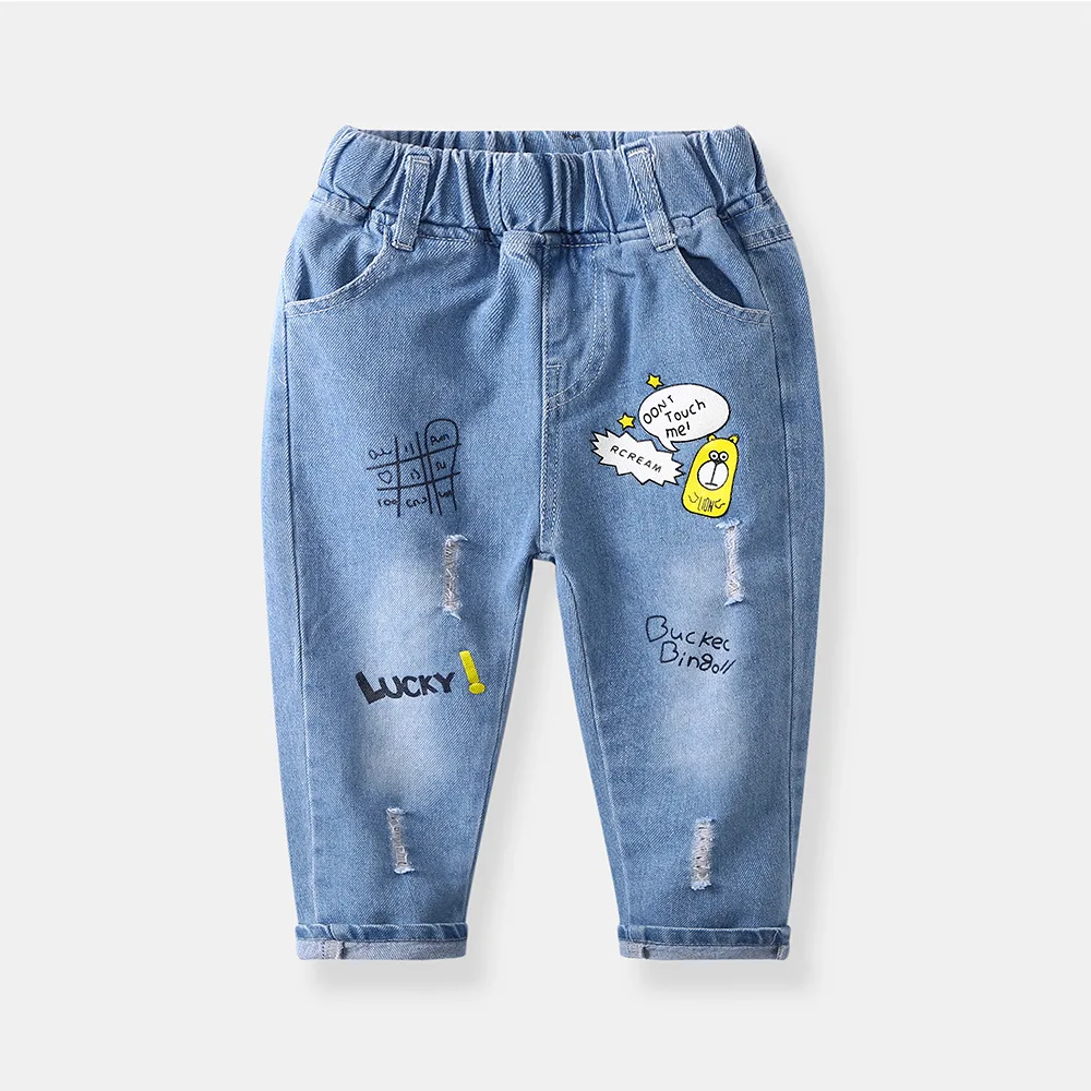 

IENENS 2-6Y Fashion Boys Casual Jeans Trousers Baby Toddler Boy's Denim Pants Kids Children Slim Long Pants Bottoms Clothing
