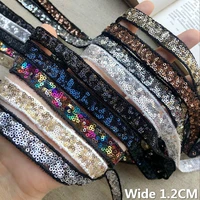 1 2cm wide colorful glitter hand sew sequins beaded ribbon lace appliques collar neckline trims bust dress diy guipure supplies