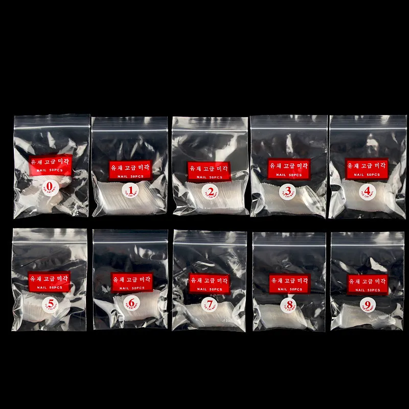 500/100pcs/bag French Ballerina Fake with Designs Nail Art Tips Gradient Clear Coffin Nails Full Cover Manicure | Красота и здоровье