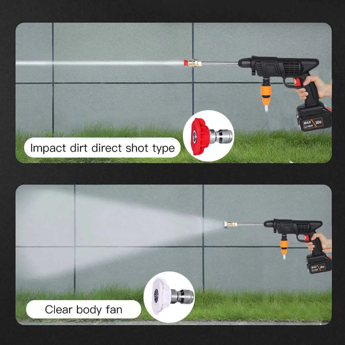 Pаспродажа 1800 Вт 50 бар беспроводной портативный пистолет для мойки высокого давления мойка машины Электрическая Мойка с батареей воды мойка с автомат...