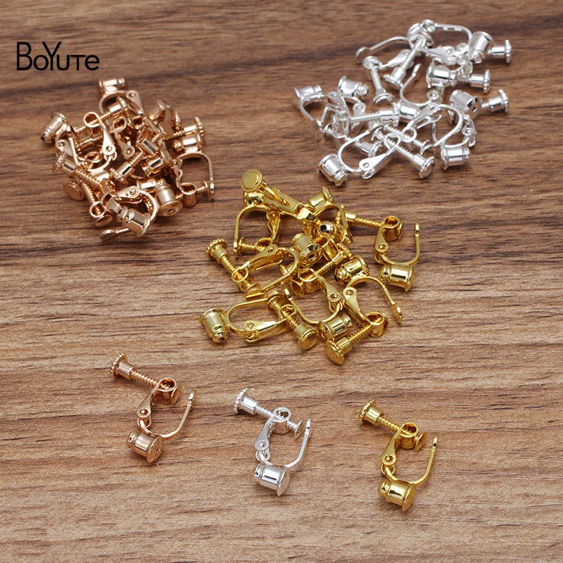 BoYuTe (50 Pieces/Lot) 17*17MM U Shape Metal Brass No Pierced Ear Clip Welding Earring Back Diy Handmade Earrings Accessories | Украшения и