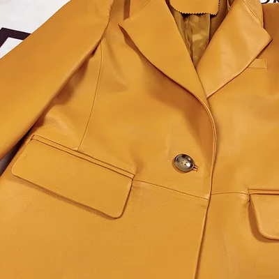 MESHARE Women Spring Genuine Real Sheep Leather Jacket E39