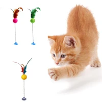 pet products cat toy funny interactive suction spring cat feather wand toy cat teaser pet interactive supplies funny cat stick