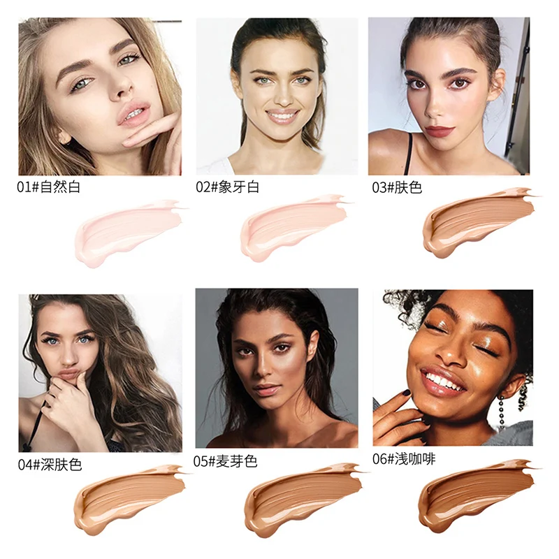 

Professional Full Coverage Liquid Foundation Face Base Makeup Natural Color Concealer Whitening Lasting Primer Makeup