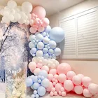 148 шт. удвоенный макарон детские розовые воздушные шары гирлянда пол раскрыть украшение удвоенный синий матовый белый воздушный шар арка декор на день рождения