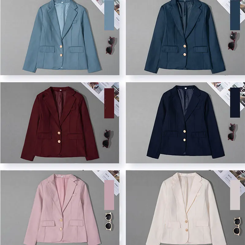 Женский пиджак с длинным рукавом розовый пиджак-Униформа в японском стиле |