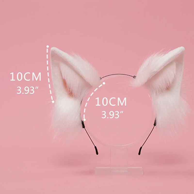 

Plush Dog Ears Headdress Lolita Headwear for Girls Anime Cosplay Hair Hoop N0PE