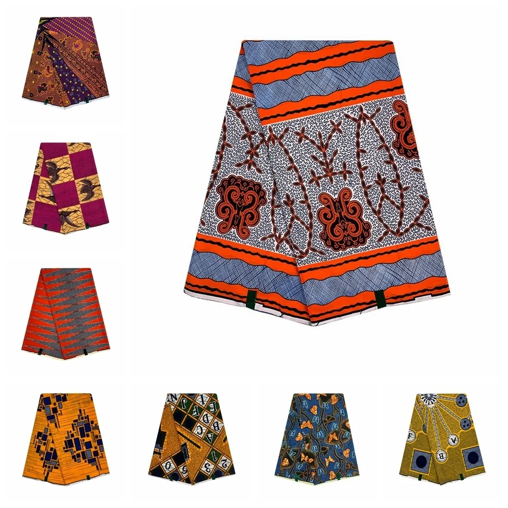 

Ткань воск Африканский ткань восковая печать хлопок 100% для шитья Гладкий мягкий материал 2022 Анкара ткань Африканский настоящий восковой Пр...