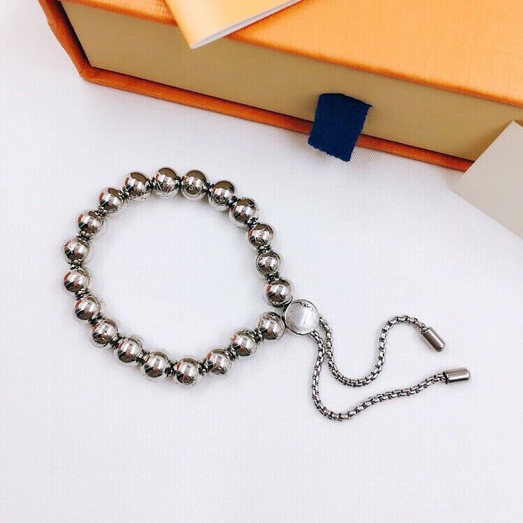 

316L Titanium Steel Diameter 8mm Ajustable 13-25cm L Bead Carving Strand Bracelets