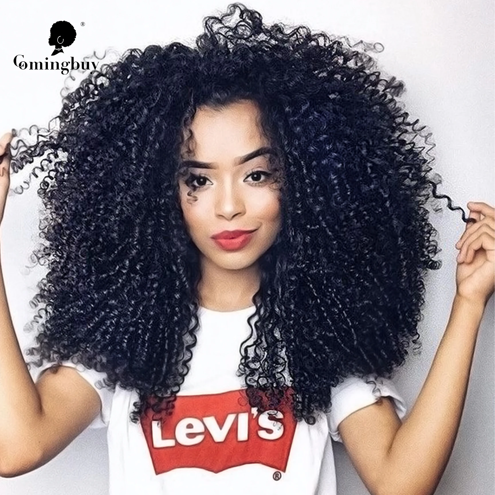 Кудрявые накладные человеческие волосы I Tip Microlinks для черных женщин бразильские