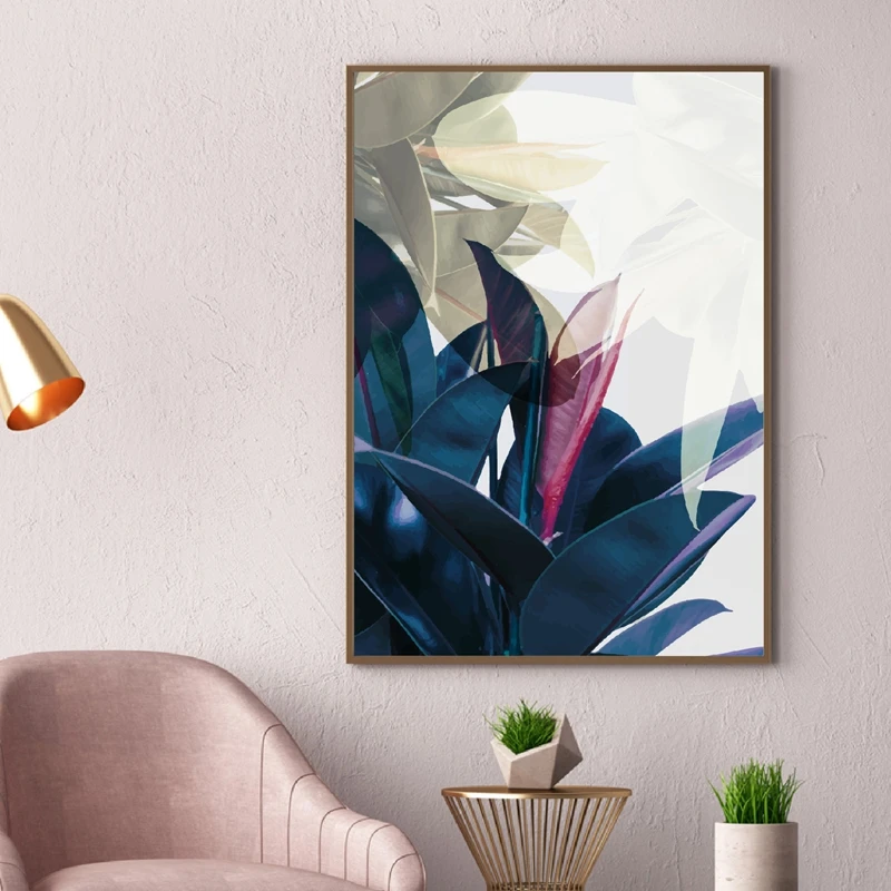 

Abstract Watercolor Leaves Canvas Paintings Print Nordic Blush Pink Pictures for Living Room Home Decor Botanical Wall Art