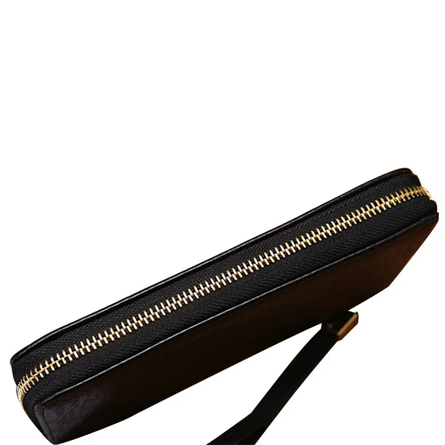 Мужской Длинный кошелек на молнии Большая вместительная кожаная сумка для