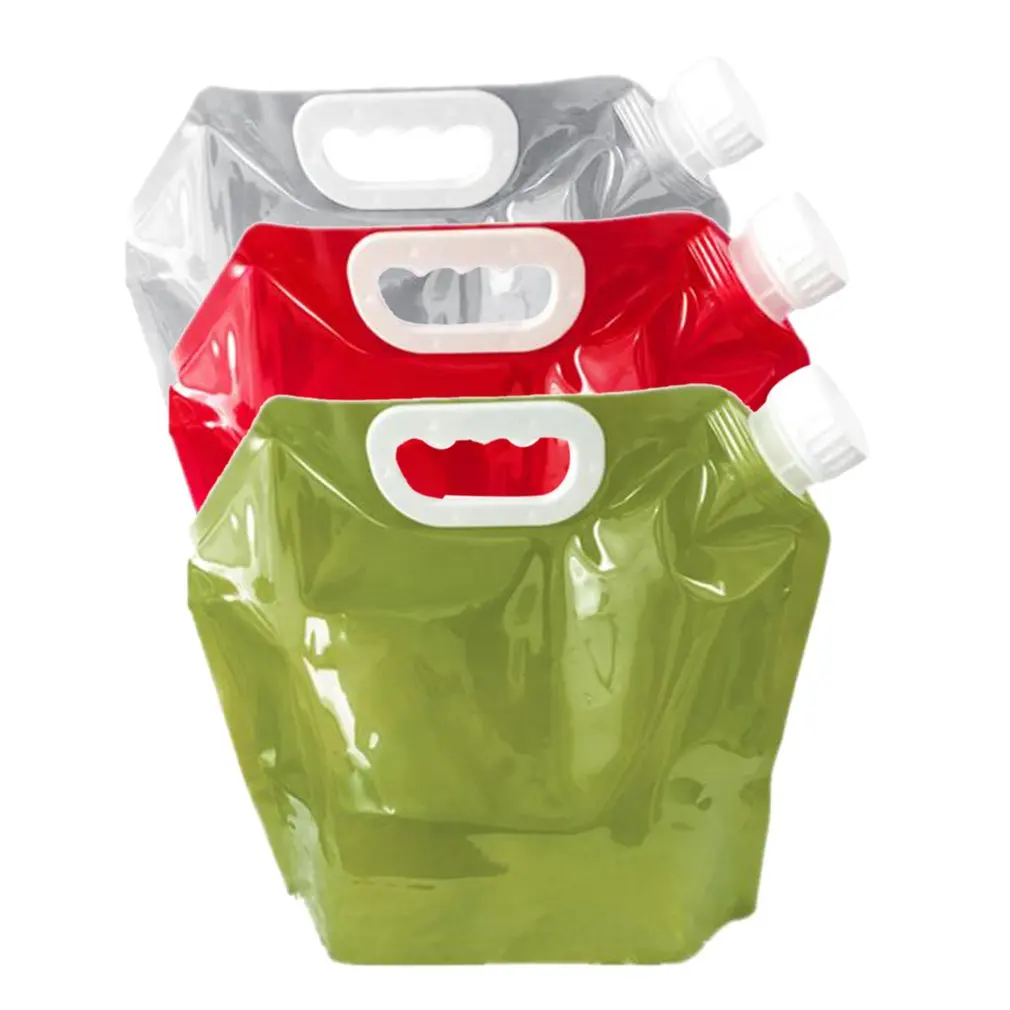 

High Capacity Outdoor Water Bag 5L Folding Water Bag Canister PE Tasteless Safety Seal Lightweight Drinking Water Storage Bag