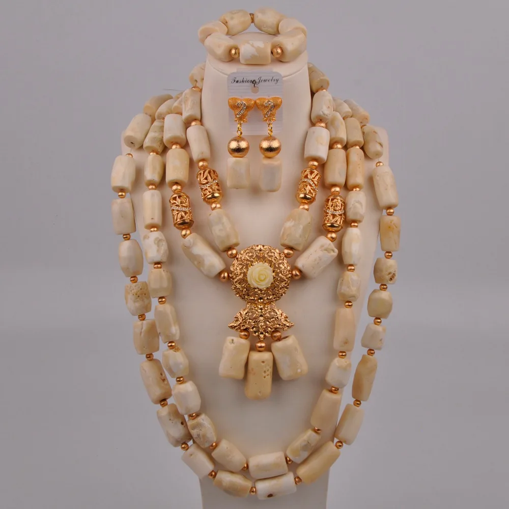 Красный/оранжевый/белый нигерийский коралловый бисер костюм ожерелье