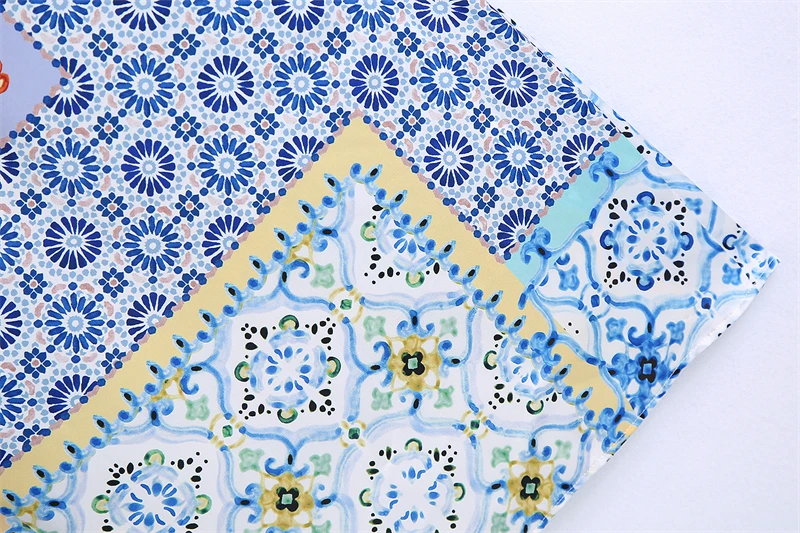 

Splend Moda Printed Sarong Skirt 2021 Summer Vintage Patchwork Knitted Irregular Mid-Length Skirt For Women Female Fashion