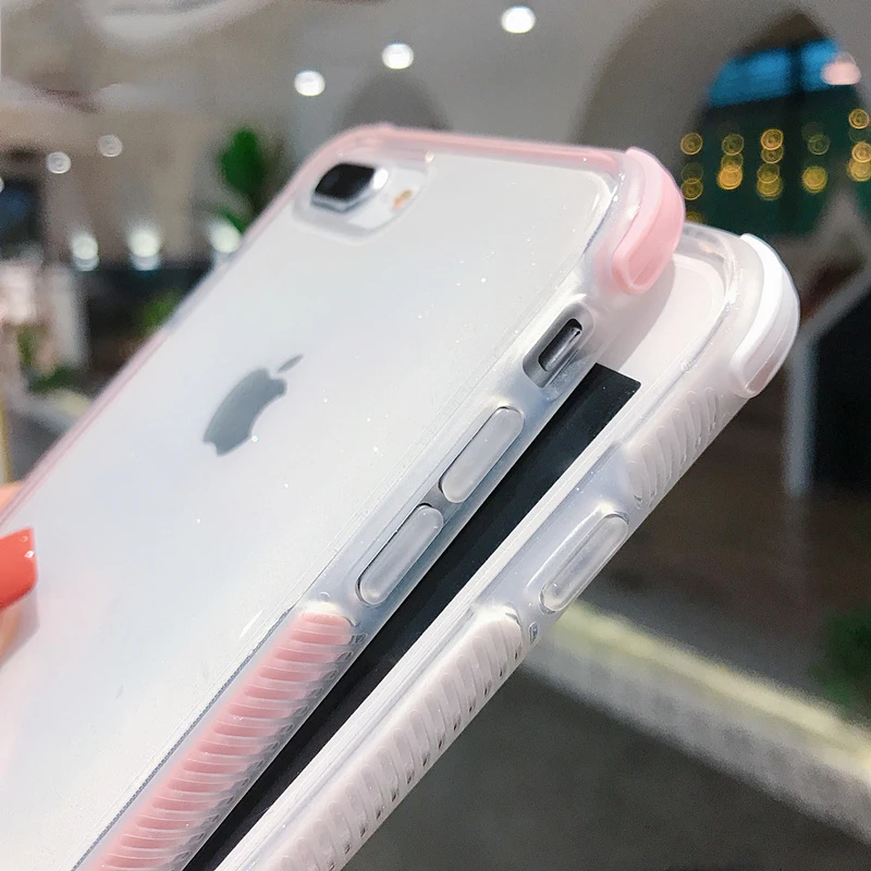 Блестящий яркий прозрачный силиконовый чехол для iPhone 11 Pro Max X XR XS мягкий бампер 6S 7