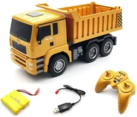 huina 118 1332 2 4ghz 6 channel rc dump truck remote control car excavator toy with sound and light for kids christmas gift