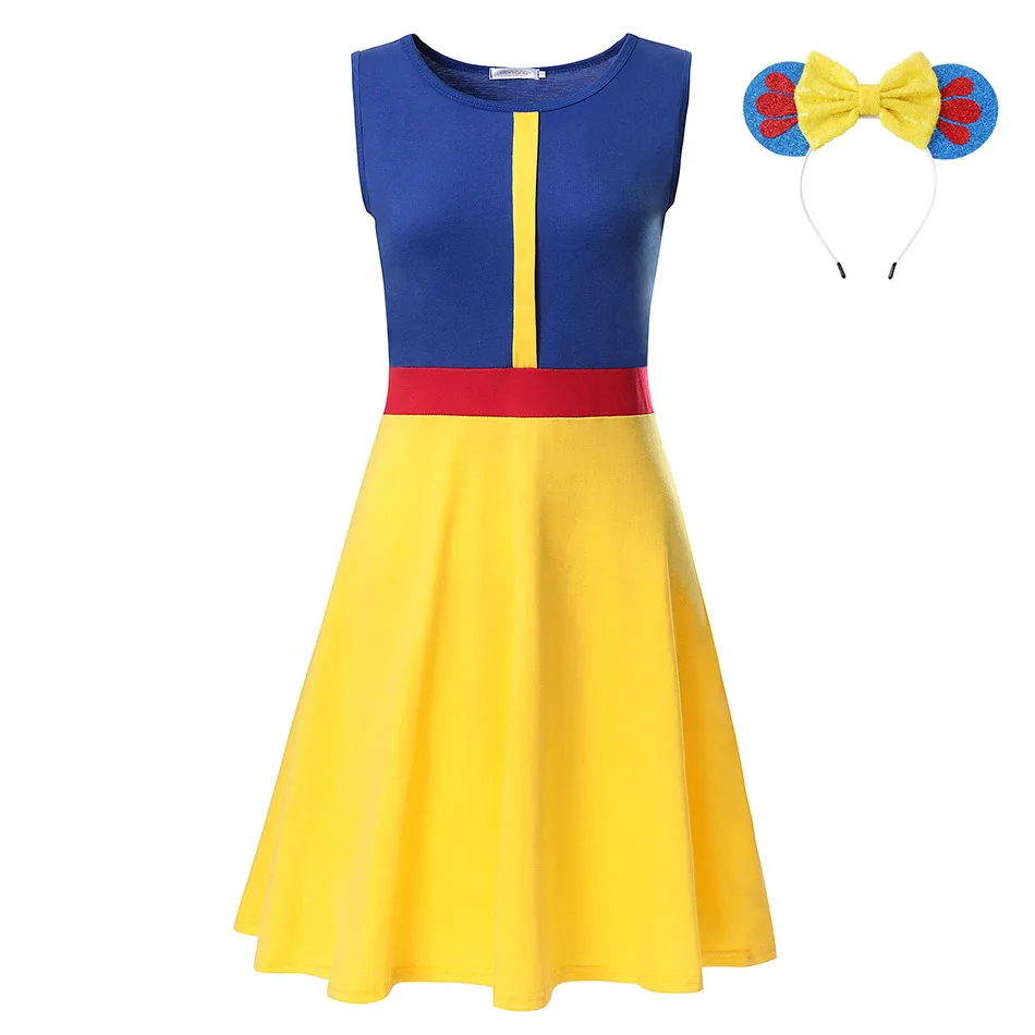 Princess Anna S-M-L-XL-XXL платье принцессы взрослая Эльза Анна Белль мама Ариэль Рапунцель платья Минни Бо Peep Maleficent ролевые игры одежда для вечеринок - Цвет: Princess Anna