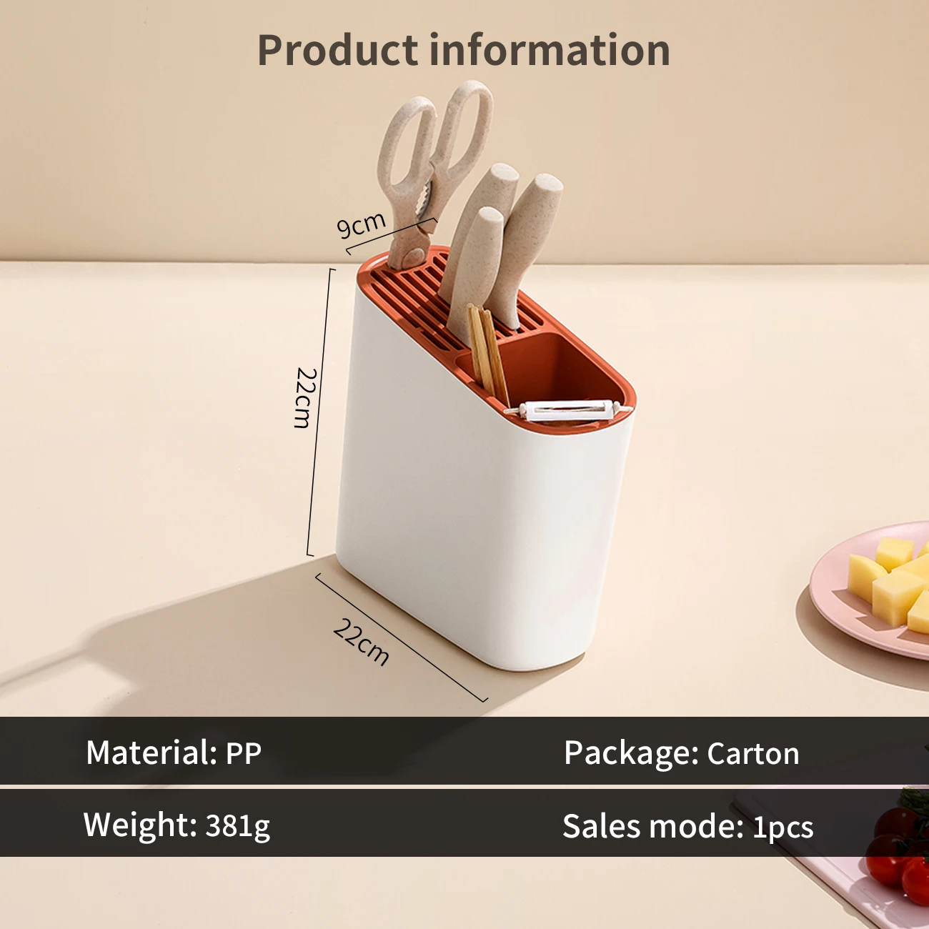 

OTHERHOUSE Kitchen Knife Holder Knife Block Stand Tableware Organizer Chopsticks Forks Holder Storage Box Kitchen Organizer