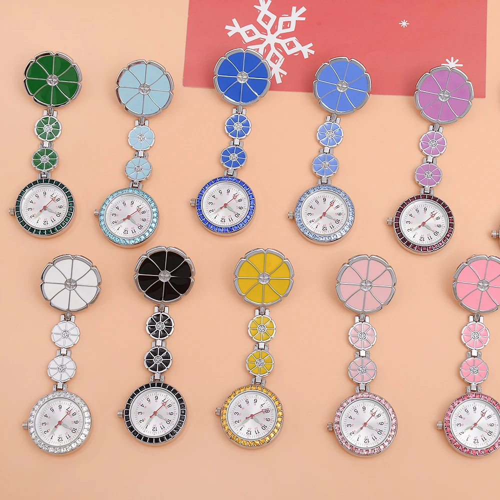 Crystal Nurse Watch Medical Hanging Brooch Doctor Pocket Watch Quartz Luxury Luminous Hospital Gift Dropshipping