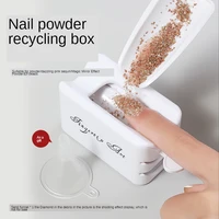 white abs double layer french powder box recycled nail powder storage box portable infiltration powder container nail tool d302