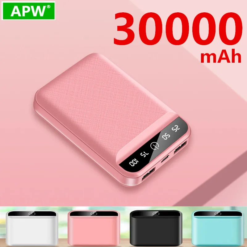 Внешний аккумулятор 30000 мАч внешний PoverBank 2 USB светодиодный портативный мобильный