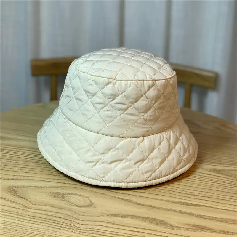 

Women Bucket Hats Flat Keep Warm Plaid Female Hat Solid Color Outdoor Hat Winter 2022 New Fashion Casual