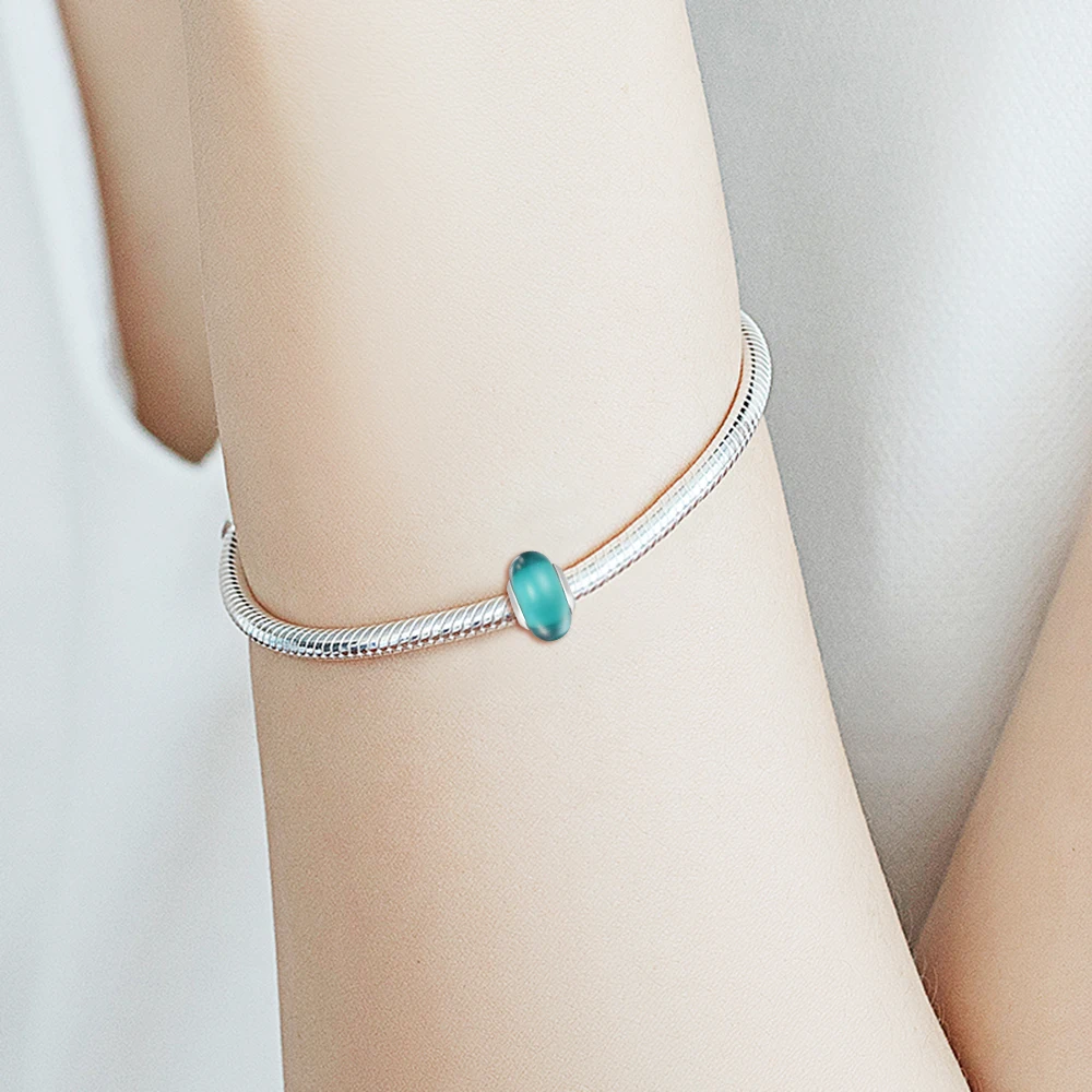 Подходит для браслета Pandora оригинальные Зеленые Бусины из венецианского стекла