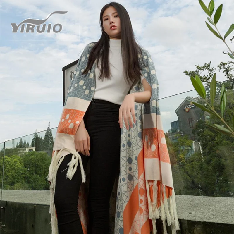 Murah YIRUIO Selimut Bohemian Rajutan Tangan Mewah Selimut Sofa Kasur Kursi Dekorasi Rumah Musim Gugur Penutup Jubah Katun Dapat Dipakai Wanita