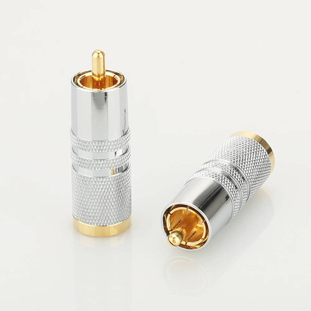 HI-End позолоченный RCA аудио разъем видео адаптер Кабельный 4 шт. Штекерный