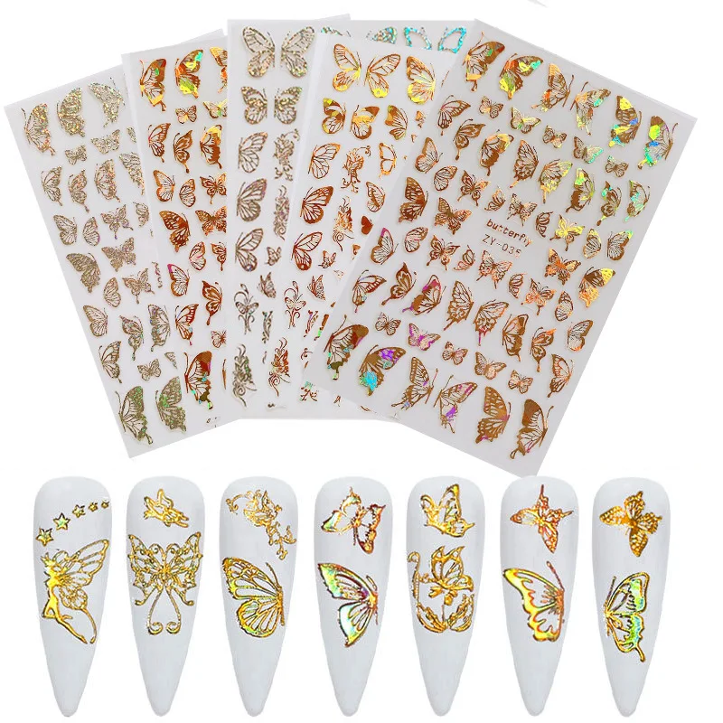

Butterfly Nail Stickers Simulation Bronzing Laser Butterfly 3D Nail Stickers Three-dimensional Nail Stickers