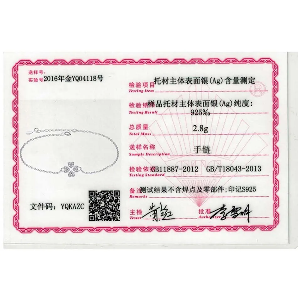 

Fashion Original 925 Sterling Silver Bracelet Lucky Clover Heart Charm Bracelets for Women Wedding Jewelry