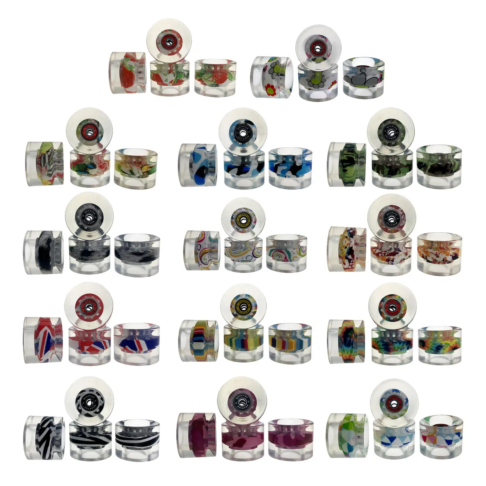 4pcs/Pack 60mm Longboard PU Wheel Replacement Skateboard 80A Hardness Wheels Cruising Wheels and Bearings Set