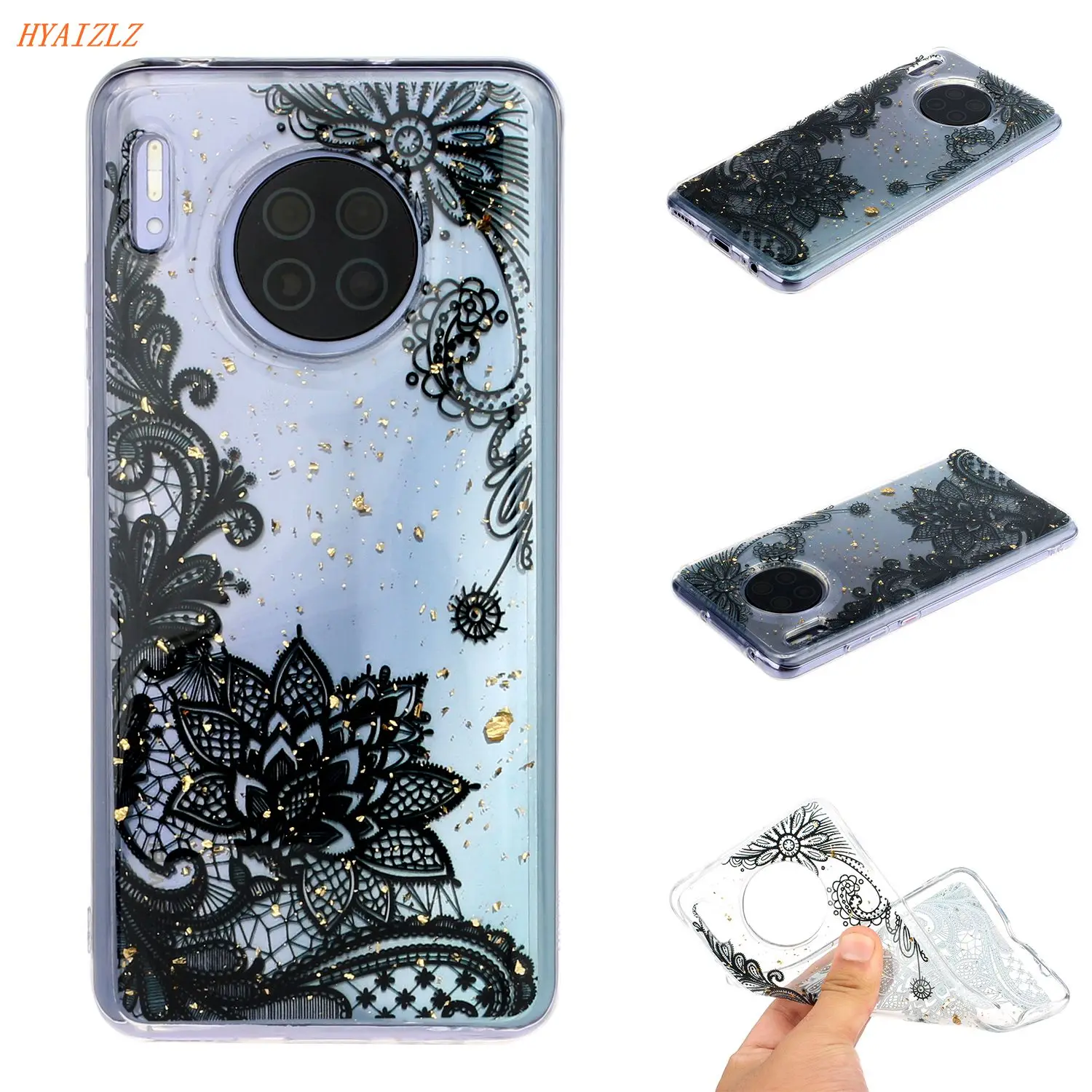 P Smart Drop клей Flowe чехол для Huawei Mate 30 20 P30 Pro P20 Lite Nova 5i 4 милый задний Чехол прозрачный